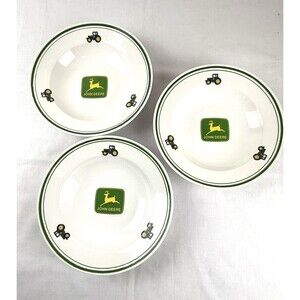 Set of 3 John Deere Tractor Soup Salad Cereal Bowl by Gibson 9”